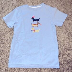 Janie and Jack Patriotic Dog T shirt light blue Size 12
